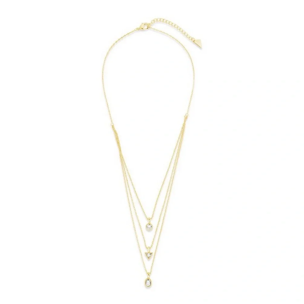 Sterling Forever - Julie Cubic Zirconia Layered Necklace - New in Box - Picture 3 of 4